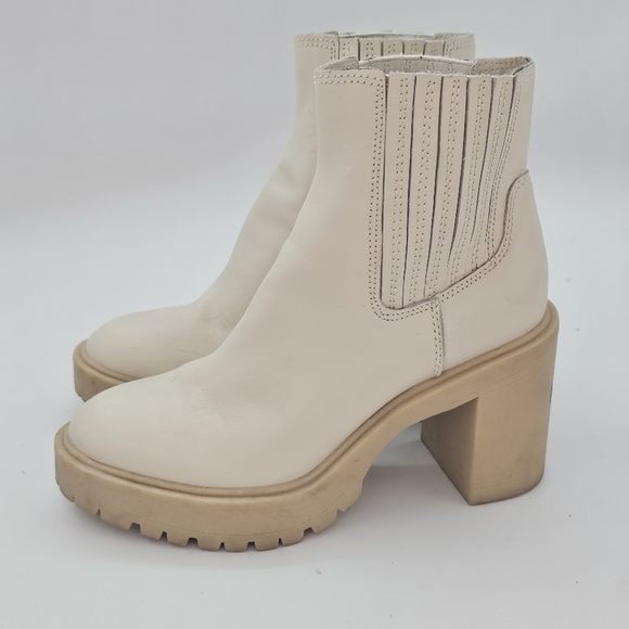 Dolce Vita Caster H2O Waterproof Platform Ankle Boots Ivory Size 6.5 - Picture 8 of 12